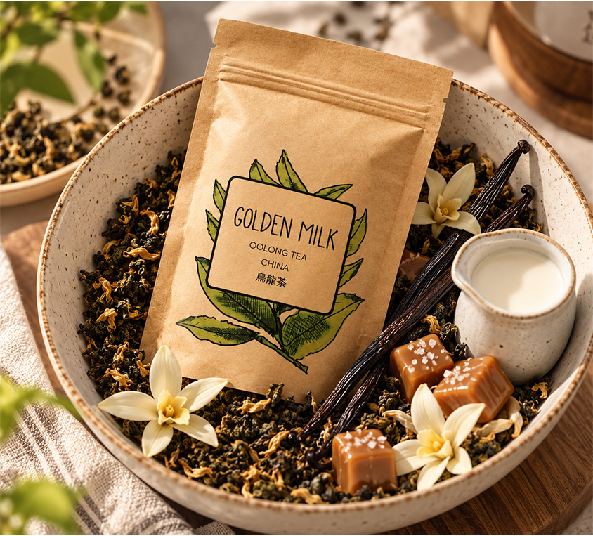 Golden Milk Oolong Leo Tea – liściasta herbata oolong w metalowej puszce 50g